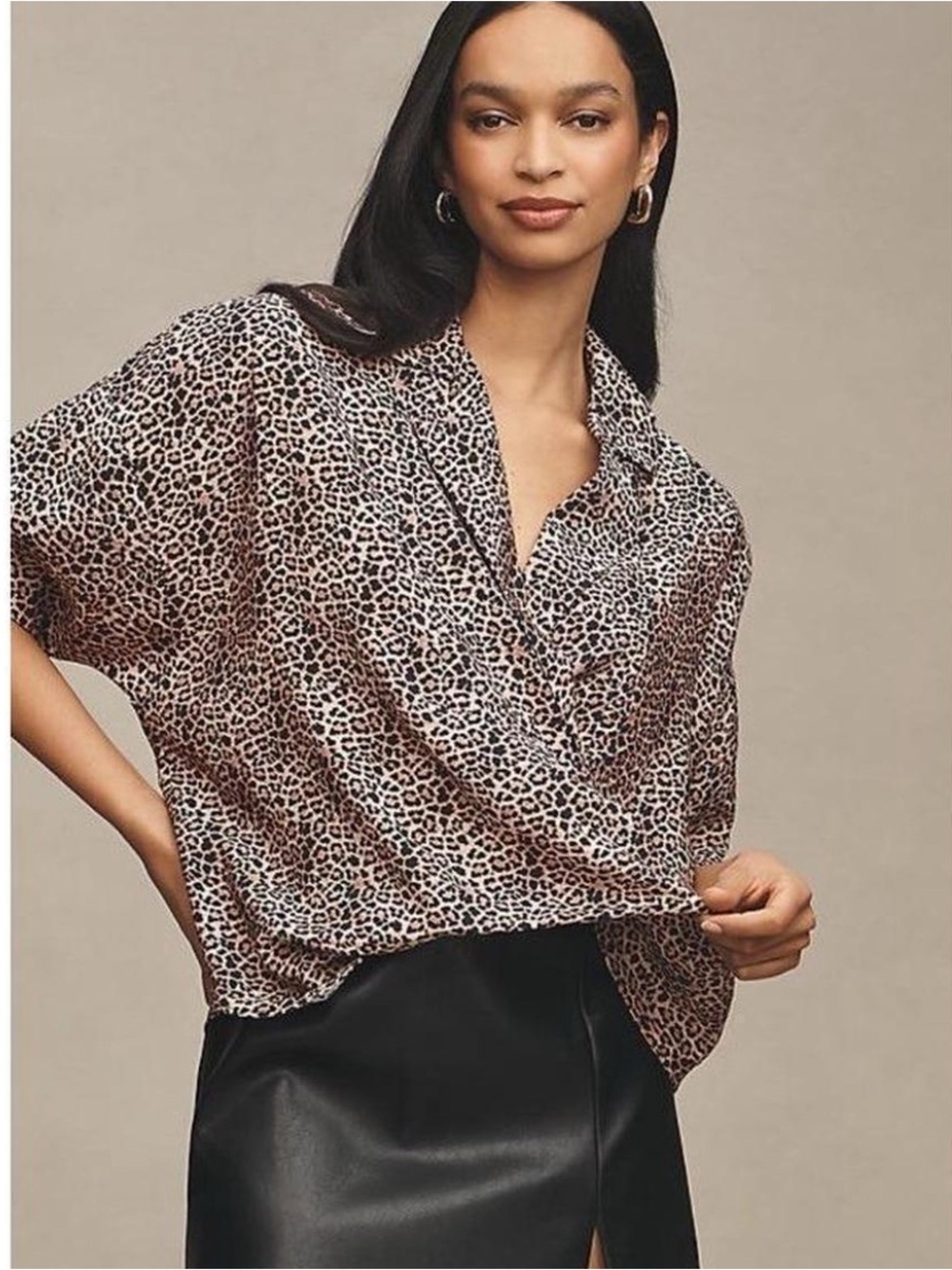 Anthropologie Leopard Print Blouse